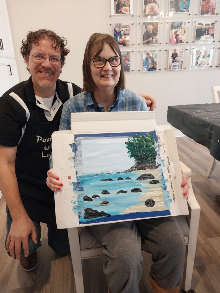 Visiting artist, painting with Larry