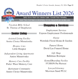 Readers' Choice Awards Winners Minnetonka
